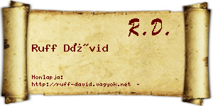 Ruff Dávid névjegykártya